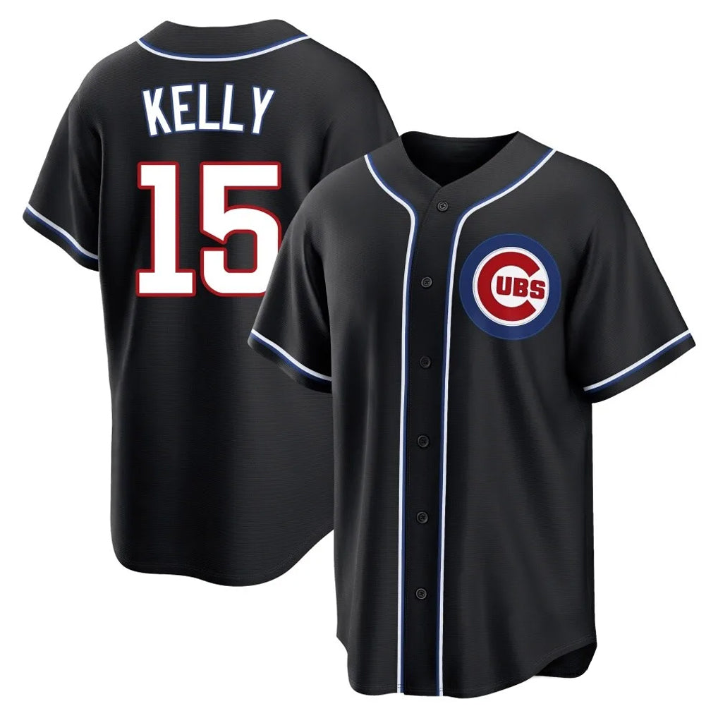 MATTH C.Cubs #15 Carson Kelly Player Black Fashion Out Game Stitched Jerseys