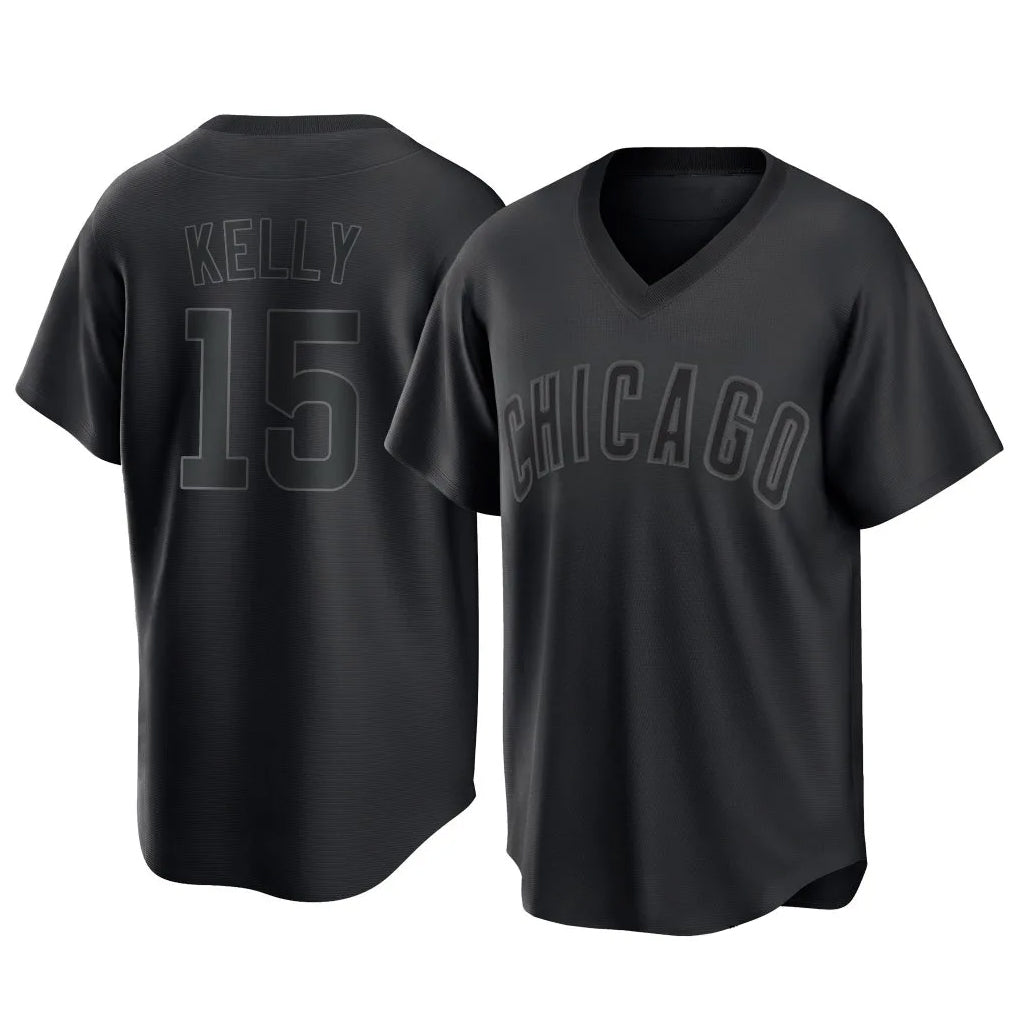 MATTH C.Cubs #15 Carson Kelly Player Black T-shirt Home Game Stitched Jerseys