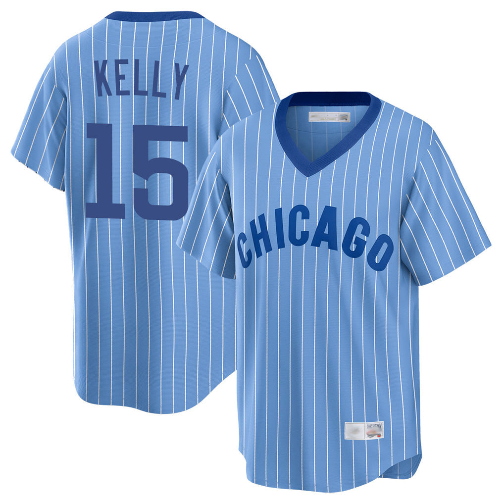 MATTH C.Cubs #15 Carson Kelly Player Blue T-shirt Cooperstown Collection Limited Stitched Jerseys
