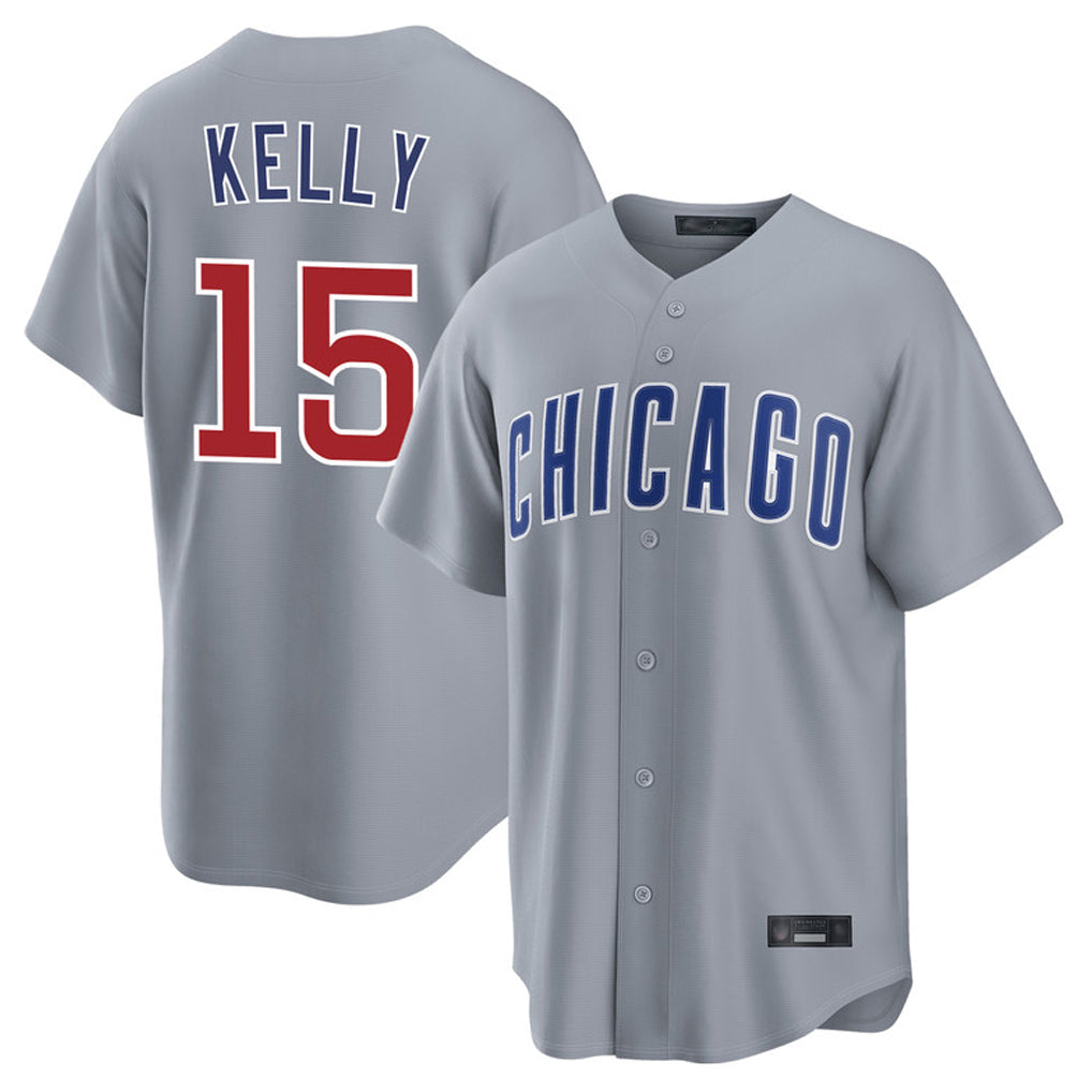 MATTH C.Cubs #15 Carson Kelly Player Gray Home Game Stitched Jerseys