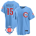 MATTH C.Cubs #15 Carson Kelly Player Light Blue 150th Anniversary Home Game Stitched Jerseys