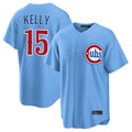 MATTH C.Cubs #15 Carson Kelly Player Light Blue Home Game Stitched Jerseys