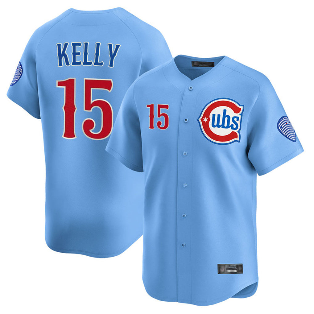 MATTH C.Cubs #15 Carson Kelly Player Light Blue Limited Home Stitched Jerseys