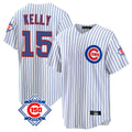 MATTH C.Cubs #15 Carson Kelly Player White 150th Anniversary Home Game Stitched Jerseys