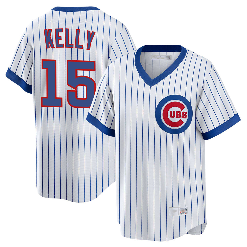 MATTH C.Cubs #15 Carson Kelly Player White T-shirt Cooperstown Collection Limited Stitched Jerseys