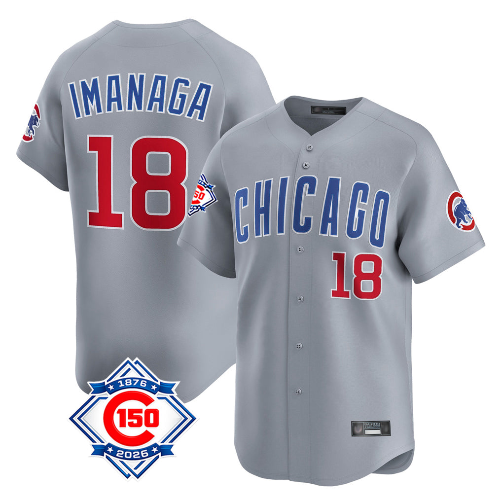 MATTH C.Cubs #18 Shota Imanaga Player Gray Road 150th Anniversary Limited Home Stitched Jerseys