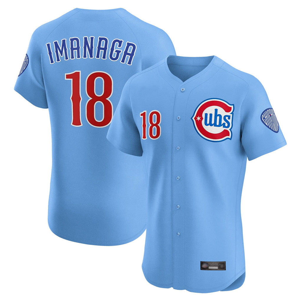 MATTH C.Cubs #18 Shota Imanaga Player Light Blue Limited Elite Home Stitched Jerseys
