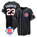 MATTH C.Cubs #23 Ryne Sandberg Player Black Fashion Out 150th Anniversary Game Stitched Jerseys