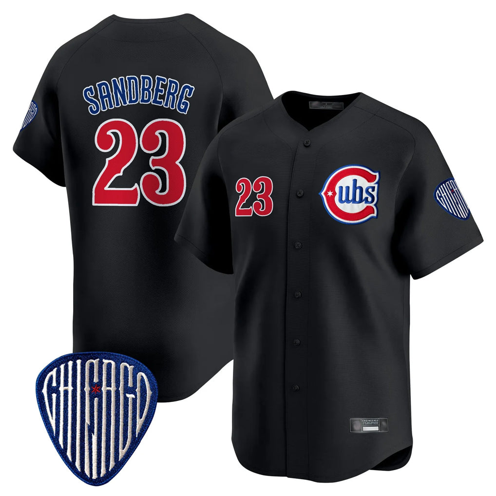 MATTH C.Cubs #23 Ryne Sandberg Player Black Vapor Premier Limited Home Stitched Jerseys