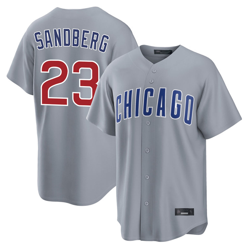 MATTH C.Cubs #23 Ryne Sandberg Player Gray Home Game Stitched Jerseys
