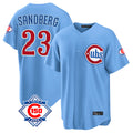 MATTH C.Cubs #23 Ryne Sandberg Player Light Blue 150th Anniversary Home Game Stitched Jerseys