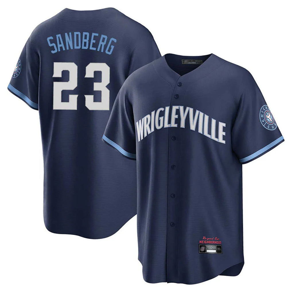 MATTH C.Cubs #23 Ryne Sandberg Player Navy City Connect Home Game Stitched Jerseys
