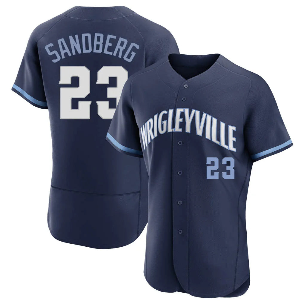MATTH C.Cubs #23 Ryne Sandberg Player Navy City Connect Limited Elite Home Stitched Jerseys