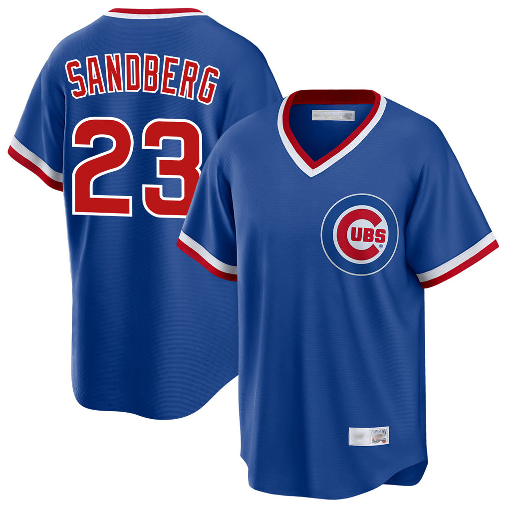 MATTH C.Cubs #23 Ryne Sandberg Player Royal T-shirt Cooperstown Collection Limited Stitched Jerseys