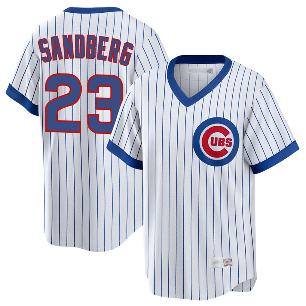 MATTH C.Cubs #23 Ryne Sandberg Player White T-shirt Cooperstown Collection Limited Stitched Jerseys