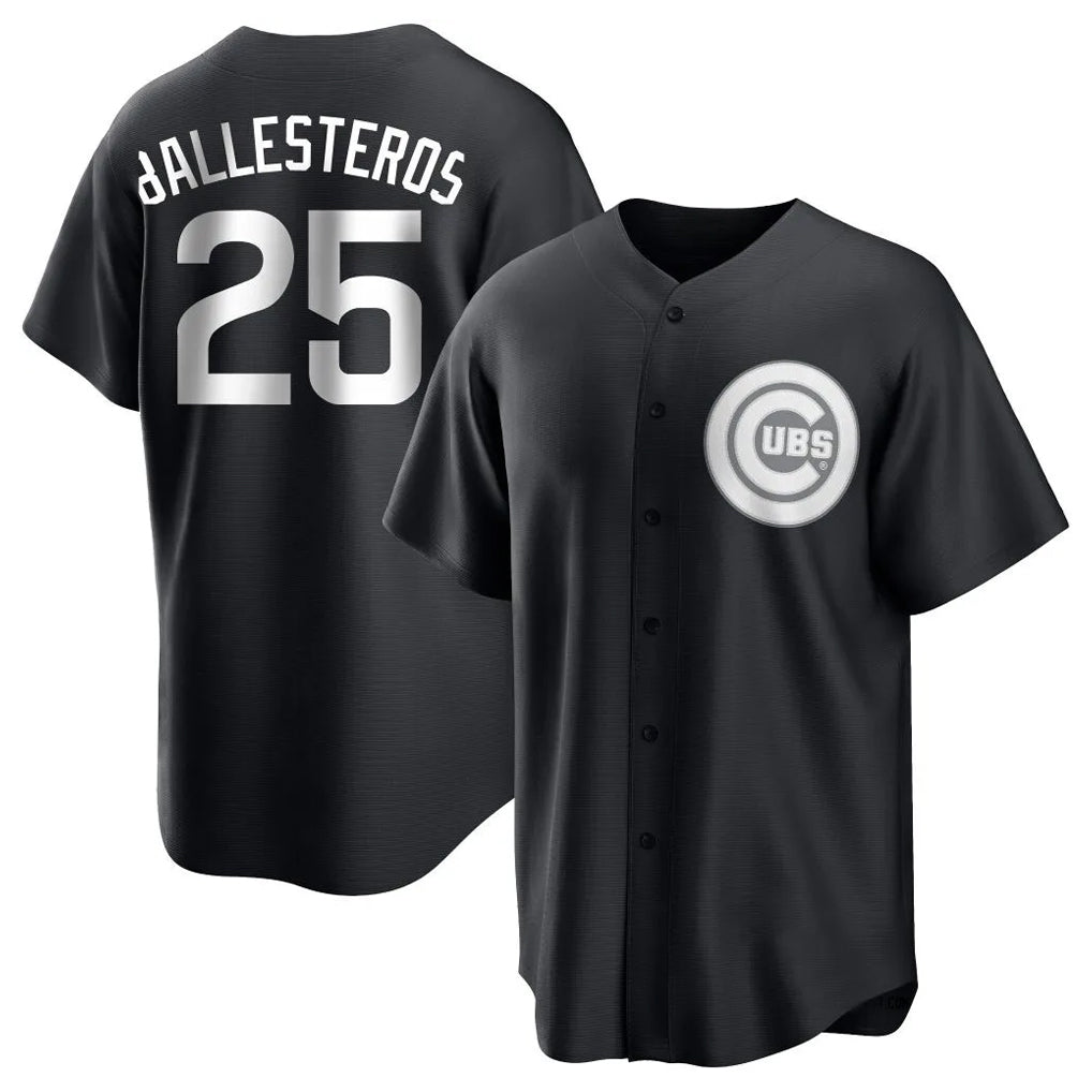 MATTH C.Cubs #25 Mois¡§|s Ballesteros Player Black Game Stitched Jerseys