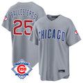 MATTH C.Cubs #25 Mois¡§|s Ballesteros Player Gray 150th Anniversary Home Game Stitched Jerseys