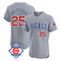 MATTH C.Cubs #25 Mois¡§|s Ballesteros Player Gray Road 150th Anniversary Limited Elite Home Stitched Jerseys