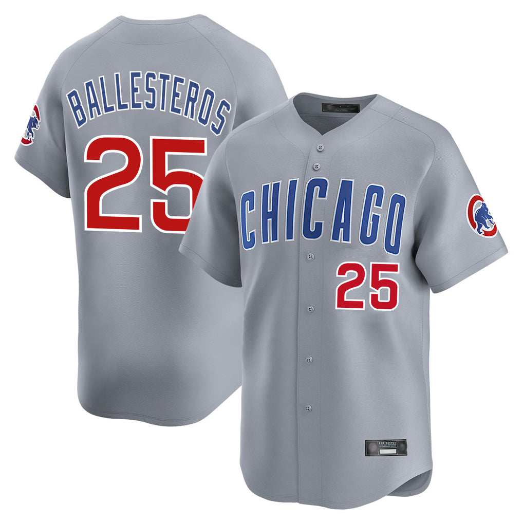 MATTH C.Cubs #25 Mois¡§|s Ballesteros Player Gray Road Limited Home Stitched Jerseys