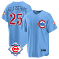 MATTH C.Cubs #25 Mois¡§|s Ballesteros Player Light Blue 150th Anniversary Home Game Stitched Jerseys