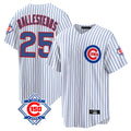 MATTH C.Cubs #25 Mois¡§|s Ballesteros Player White 150th Anniversary Home Game Stitched Jerseys