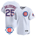 MATTH C.Cubs #25 Mois¡§|s Ballesteros Player White 150th Anniversary Limited Home Game Stitched Jerseys