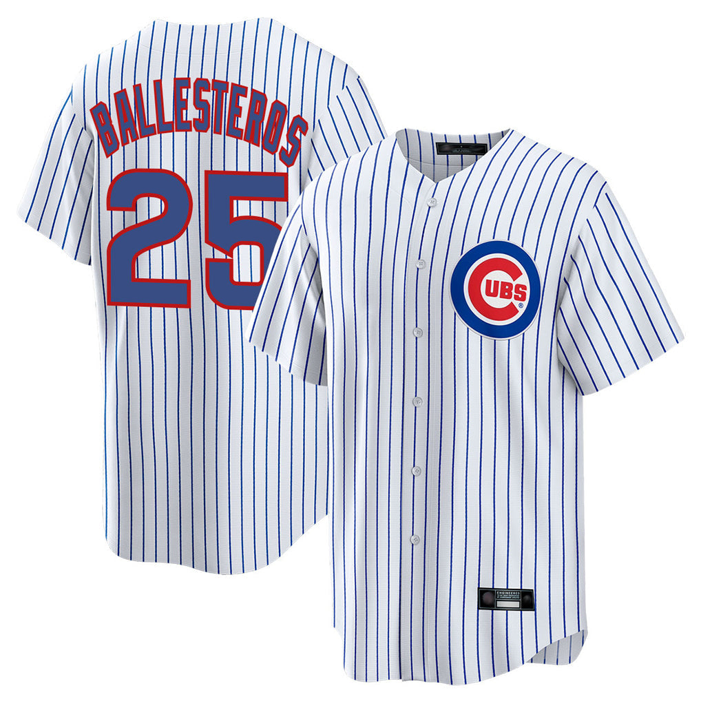 MATTH C.Cubs #25 Mois¡§|s Ballesteros Player White Game Home Stitched Jerseys