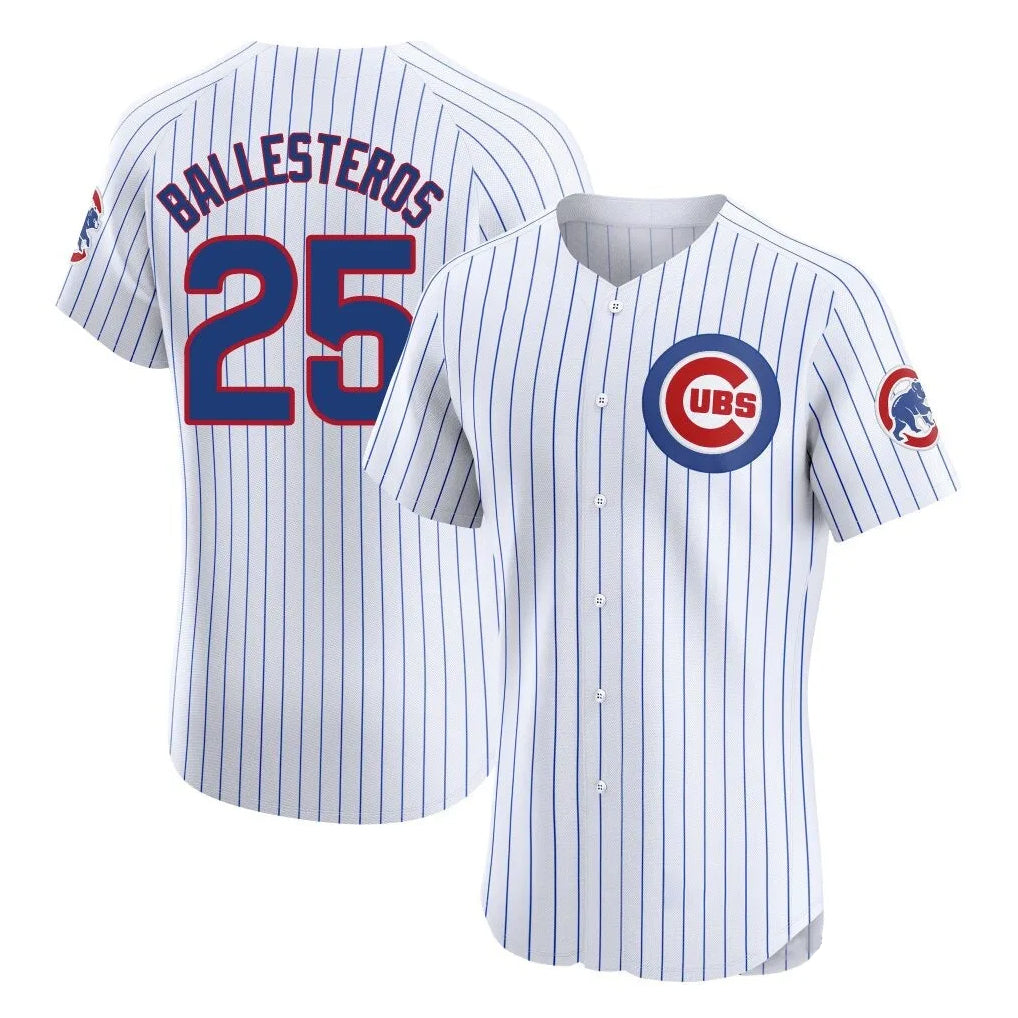 MATTH C.Cubs #25 Mois¡§|s Ballesteros Player White Limited Elite Home Game Stitched Jerseys