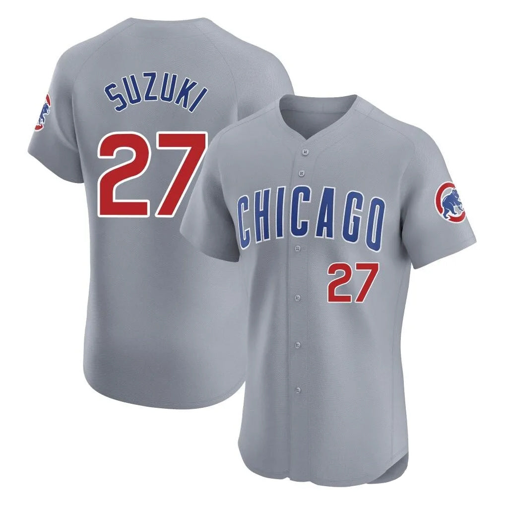 MATTH C.Cubs #27 Seiya Suzuki Player Gray Road Limited Elite Home Stitched Jerseys