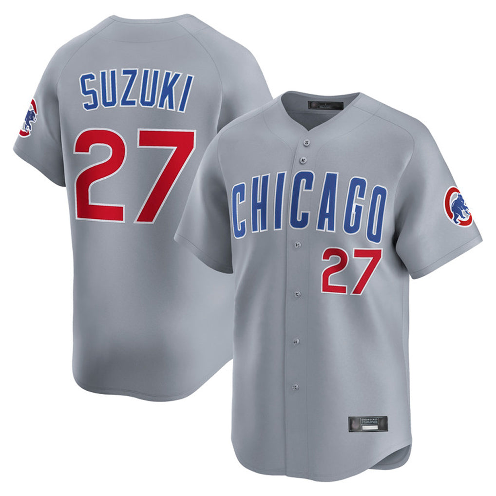 MATTH C.Cubs #27 Seiya Suzuki Player Gray Road Limited Home Stitched Jerseys