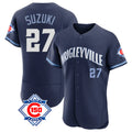 MATTH C.Cubs #27 Seiya Suzuki Player Navy City Connect 150th Anniversary Limited Elite Home Stitched Jerseys
