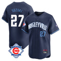 MATTH C.Cubs #27 Seiya Suzuki Player Navy City Connect 150th Anniversary Limited Home Stitched Jerseys