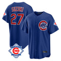 MATTH C.Cubs #27 Seiya Suzuki Player Royal 150th Anniversary Home Game Stitched Jerseys