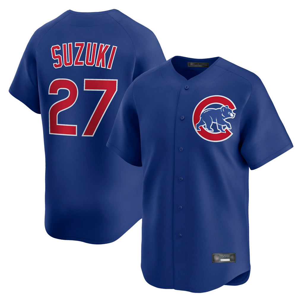 MATTH C.Cubs #27 Seiya Suzuki Player Royal Limited Home Stitched Jerseys