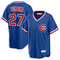 MATTH C.Cubs #27 Seiya Suzuki Player Royal T-shirt Cooperstown Collection Limited Stitched Jerseys