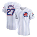 MATTH C.Cubs #27 Seiya Suzuki Player White Limited Elite Home Game Stitched Jerseys