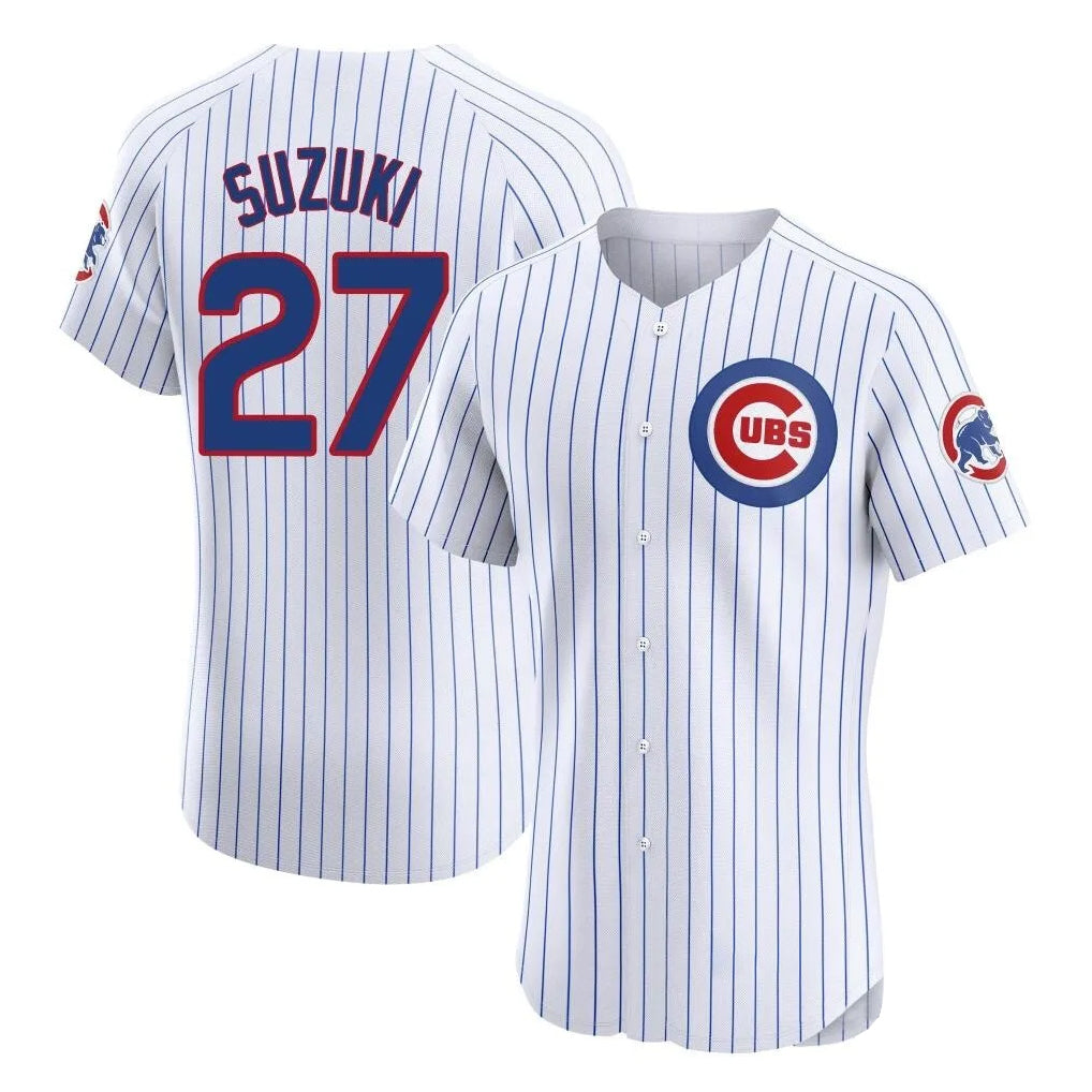 MATTH C.Cubs #27 Seiya Suzuki Player White Limited Elite Home Game Stitched Jerseys