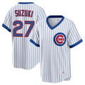 MATTH C.Cubs #27 Seiya Suzuki Player White T-shirt Cooperstown Collection Limited Stitched Jerseys