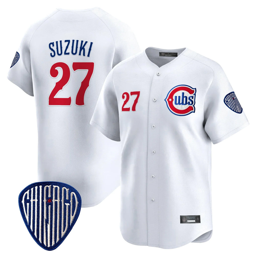 MATTH C.Cubs #27 Seiya Suzuki Player White Vapor Premier Limited Home Stitched Jerseys