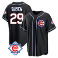 MATTH C.Cubs #29 Michael Busch Player Black Fashion Out 150th Anniversary Game Stitched Jerseys