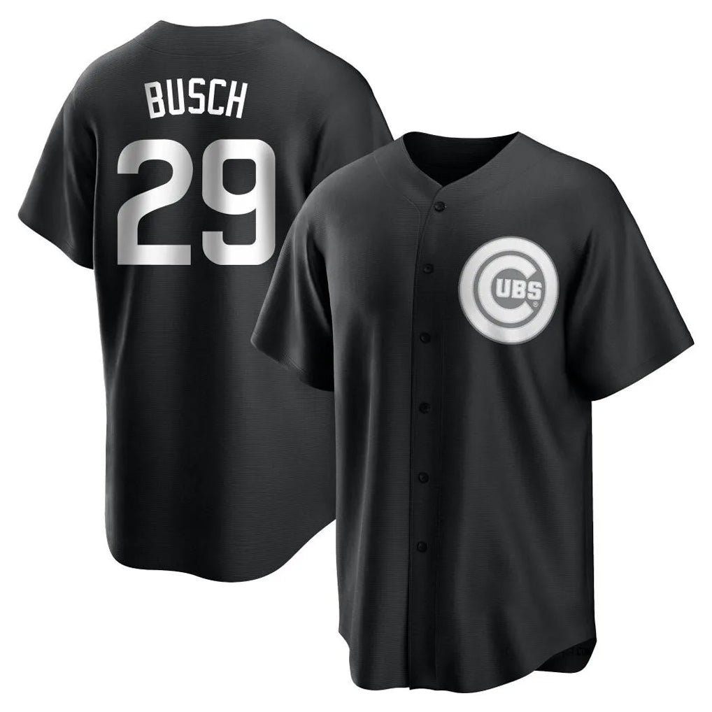 MATTH C.Cubs #29 Michael Busch Player Black Game Stitched Jerseys