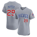 MATTH C.Cubs #29 Michael Busch Player Gray Road Limited Elite Home Stitched Jerseys