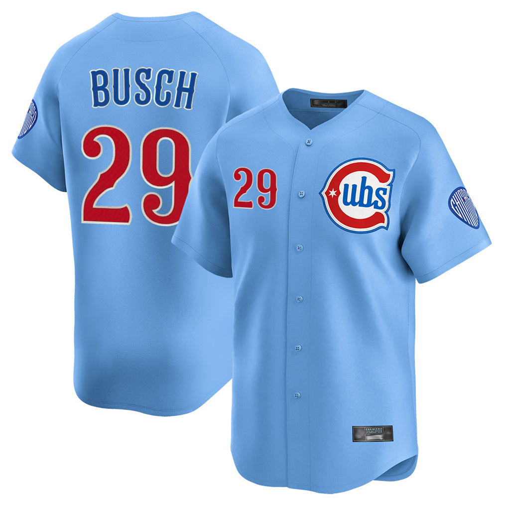MATTH C.Cubs #29 Michael Busch Player Light Blue Limited Home Stitched Jerseys