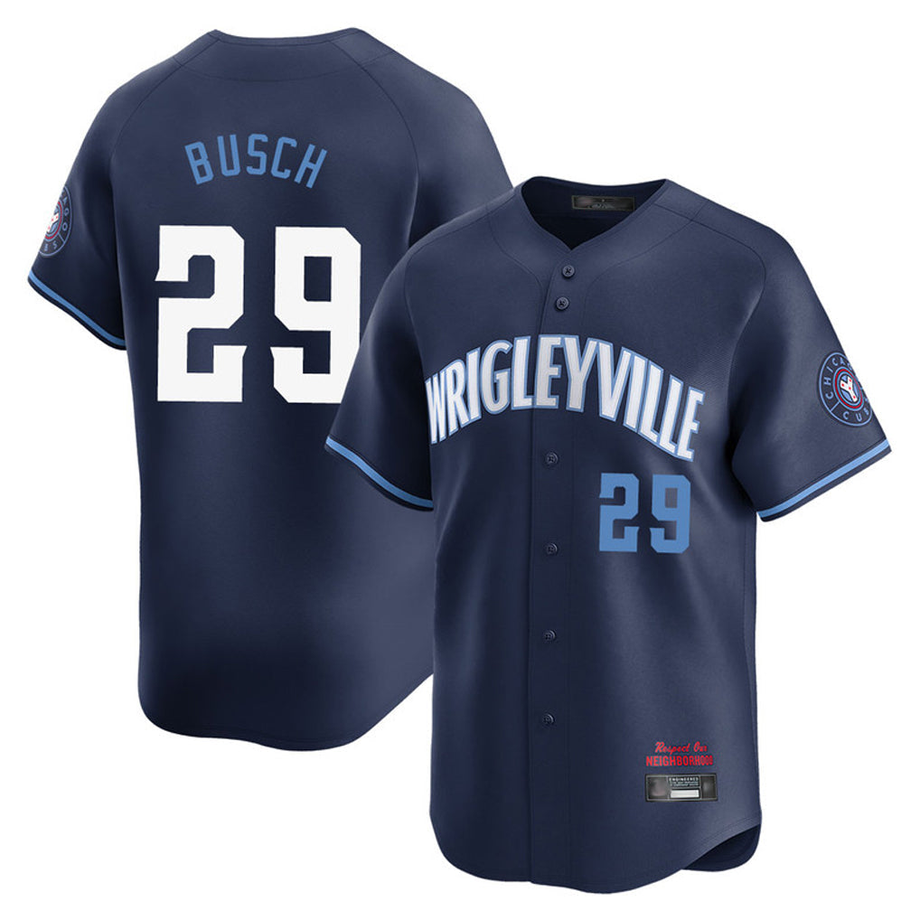 MATTH C.Cubs #29 Michael Busch Player Navy City Connect Limited Home Stitched Jerseys