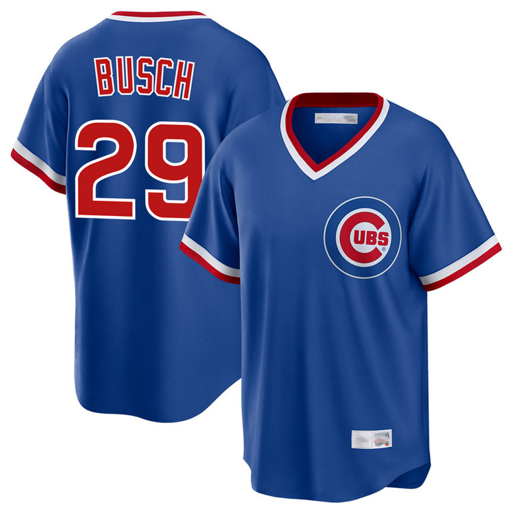 MATTH C.Cubs #29 Michael Busch Player Royal T-shirt Cooperstown Collection Limited Stitched Jerseys
