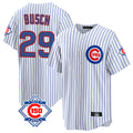 MATTH C.Cubs #29 Michael Busch Player White 150th Anniversary Home Game Stitched Jerseys