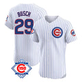 MATTH C.Cubs #29 Michael Busch Player White 150th Anniversary Limited Elite Home Game Stitched Jerseys