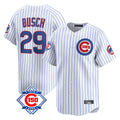 MATTH C.Cubs #29 Michael Busch Player White 150th Anniversary Limited Home Game Stitched Jerseys
