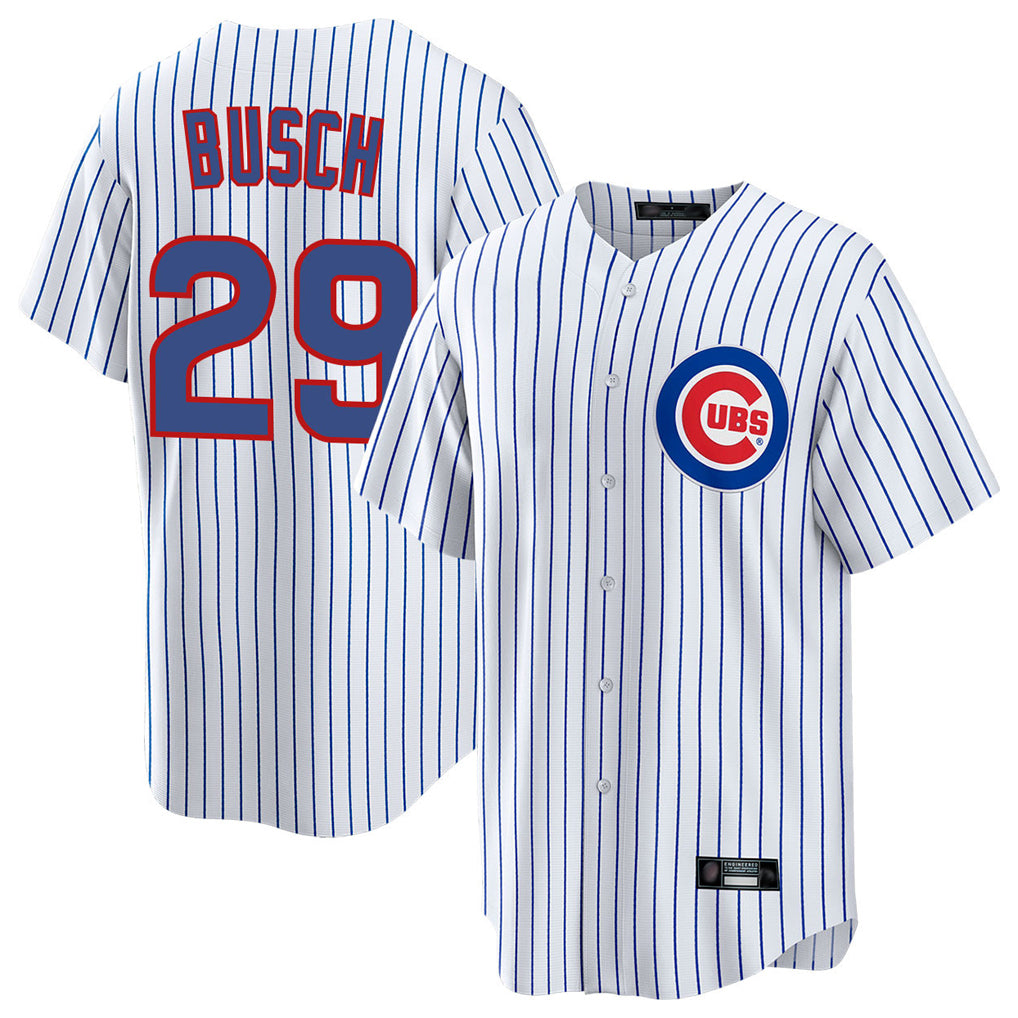 MATTH C.Cubs #29 Michael Busch Player White Game Home Stitched Jerseys