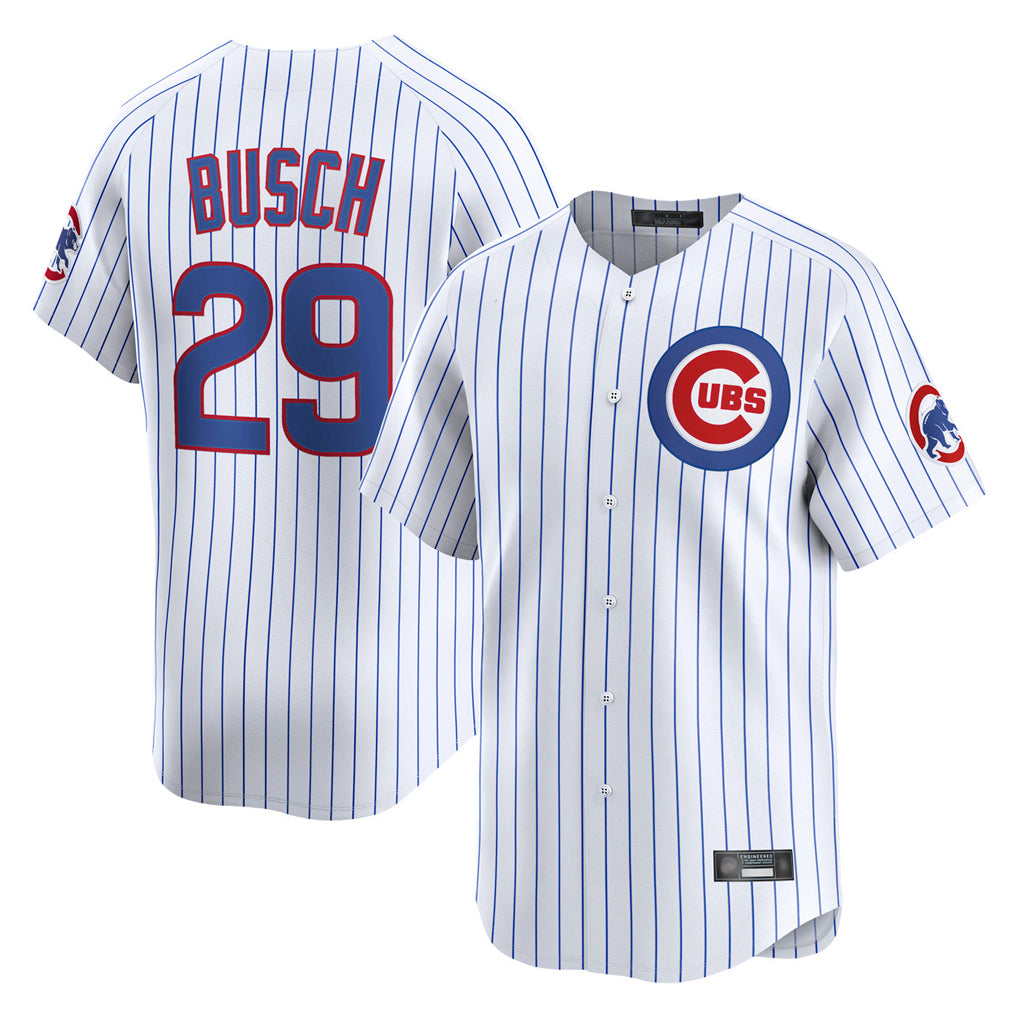 MATTH C.Cubs #29 Michael Busch Player White Limited Home Game Stitched Jerseys
